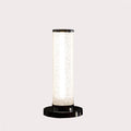 13 Inch Led Illuminari White Crystal Sand Rocks Column Table Lamp White Steel