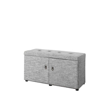 18" Tall Storage Ottoman, Dove Gray Gray Wood