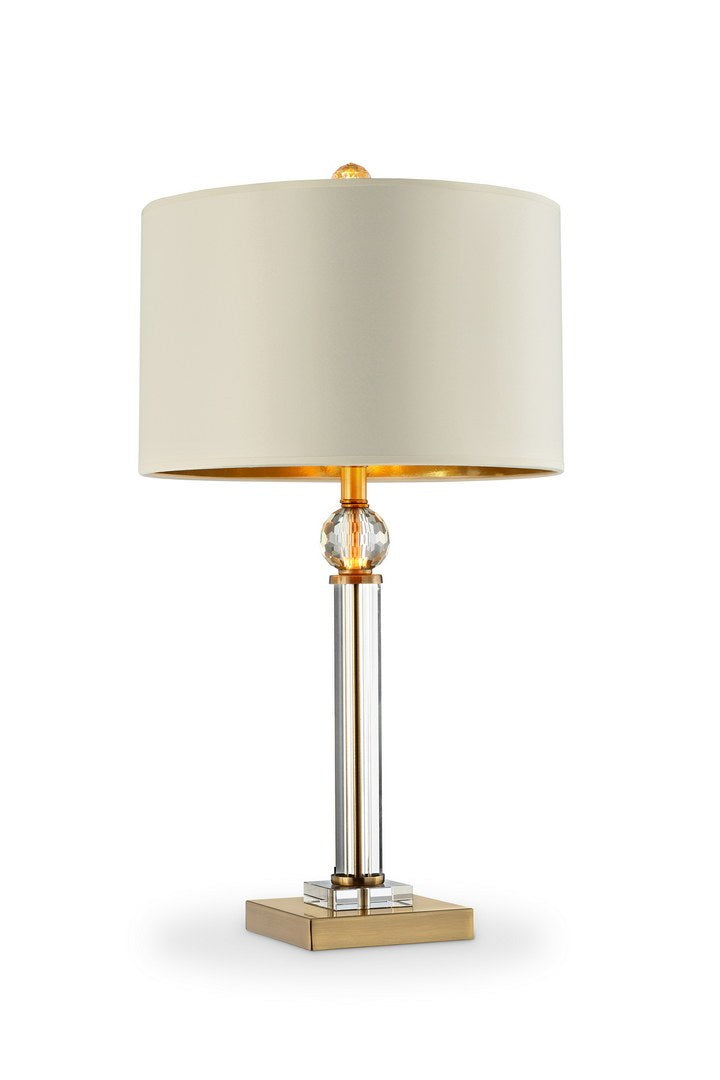 29.5 Inch Perspicio Solid Crystal Gold Column Table Lamp Multicolor Metal