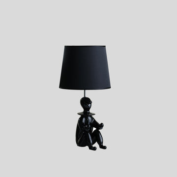 21.25" Black Modern Clown Phone Holder Resin Table Lamp Black Polyresin