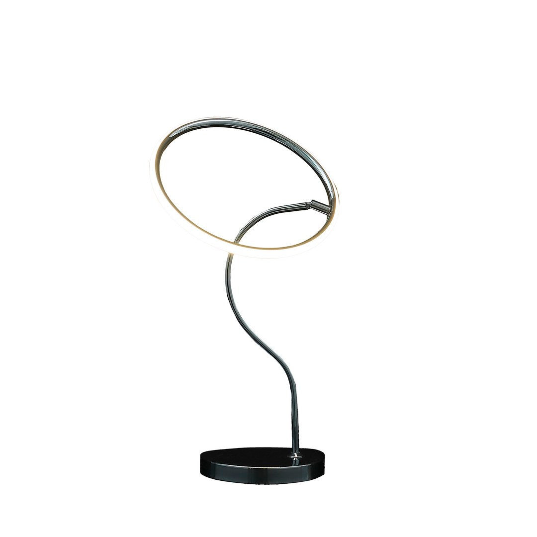 25.5" In Circular Halo Ring Led Modern Table Lamp Silver Metal