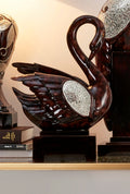 16.5 Inch Tall Folius Floral Foliage Swan Decor Cherry Polyresin