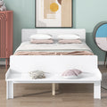 Full Bed With Footboard Bench,White Full White Wood Bedroom American Design Pine Pine