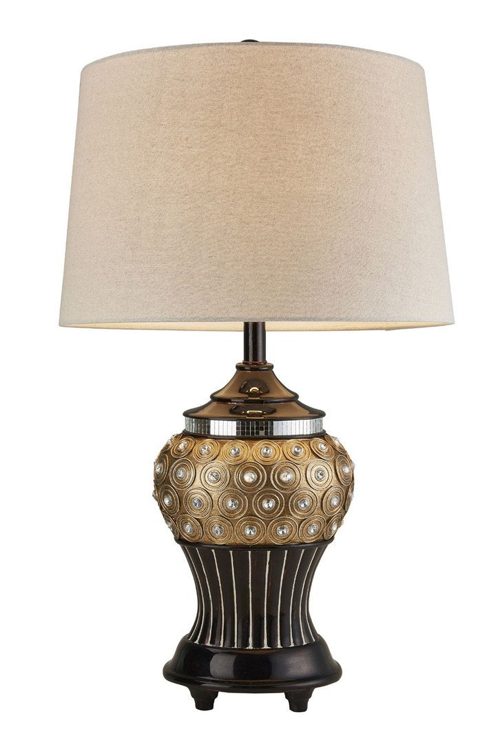 28.75 Inch Gold Max Bejeweled Resin Table Lamp Multicolor Polyresin