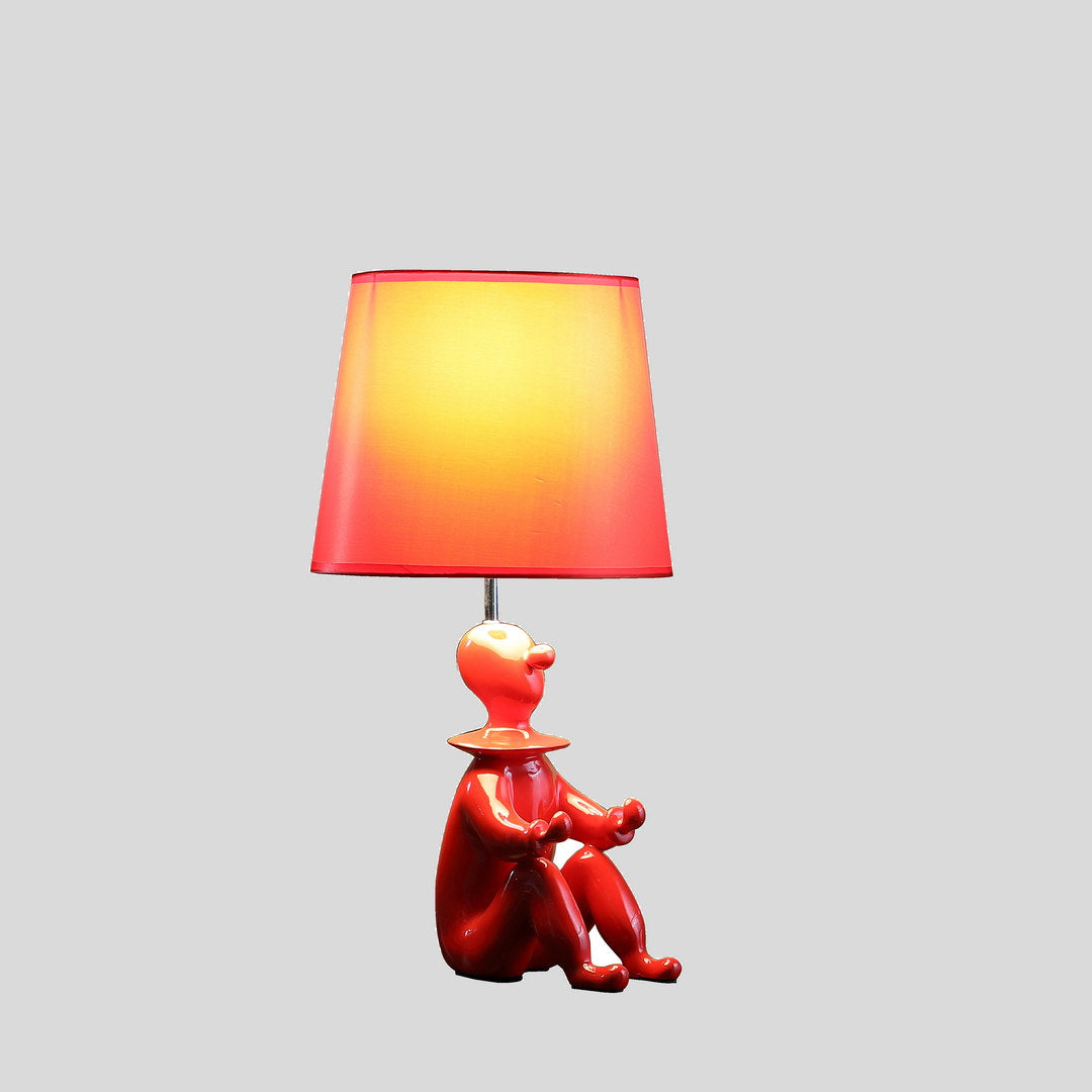 21.25" Red Modern Clown Phone Holder Resin Table Lamp Red Polyresin