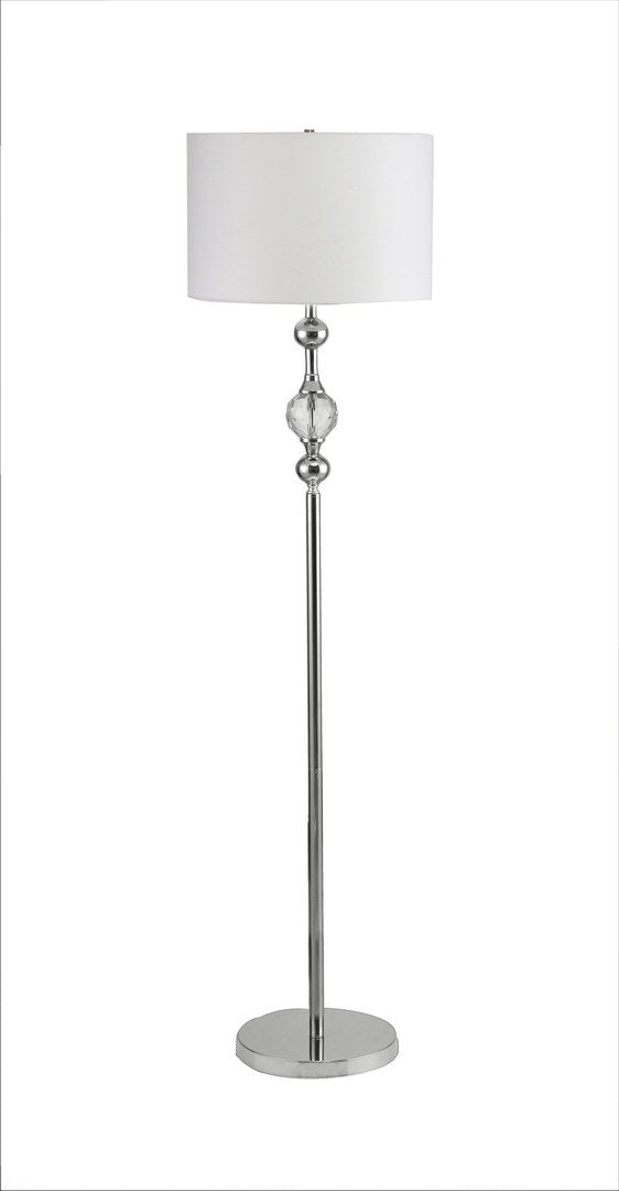 62.5" Tall Metal Floor Lamp" Leona" With Chrome Finish And Crystal Accents Multicolor Metal