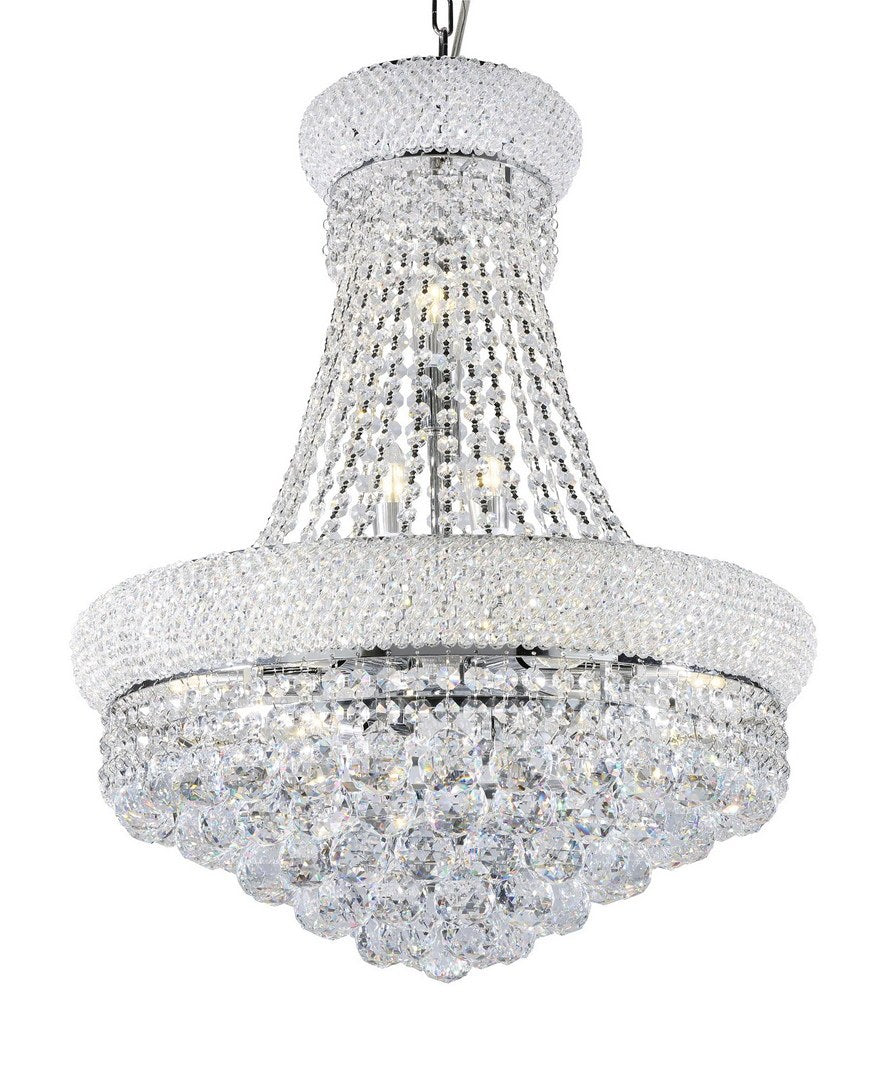 26" Tall Ceiling Led Lamp "Adagio Empire" With Crystal Accents Silver Metal