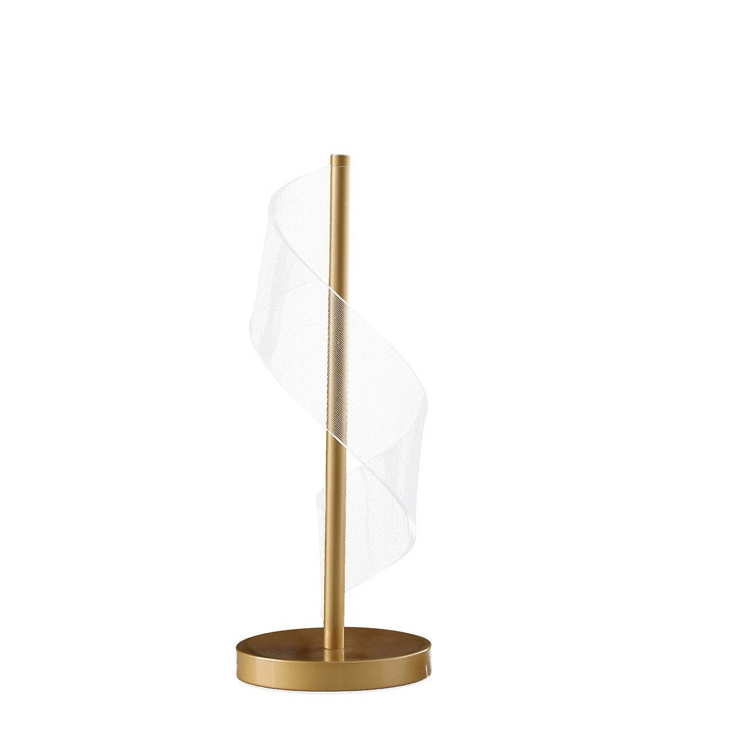 18.75" In Dinamo Modern "S" Wave Swirl Acrylic Led Brushed Gold Table Lamp Multicolor Metal