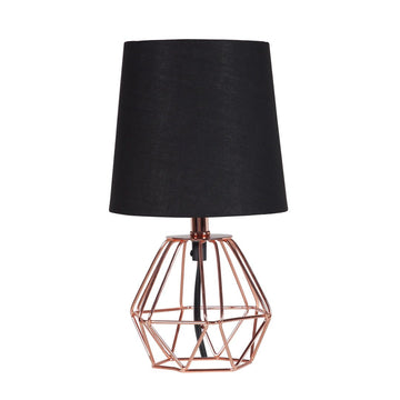 11.25" Copper Metal Table Lamp "Wesley Geometric", Copper Coppery Metal