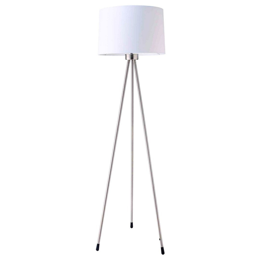 59" Tall Metal Floor Lamp With White Finish, Contemporary Design Multicolor Metal