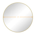 Wall Mirror 48 Inch Oversized Big Size Gold Circular Mirror Metal Framed Mirror Round Vanity Mirror Dressing Mirror, For Bathroom, Living Room, Bedroom Wall Decor Gold Glass Metal