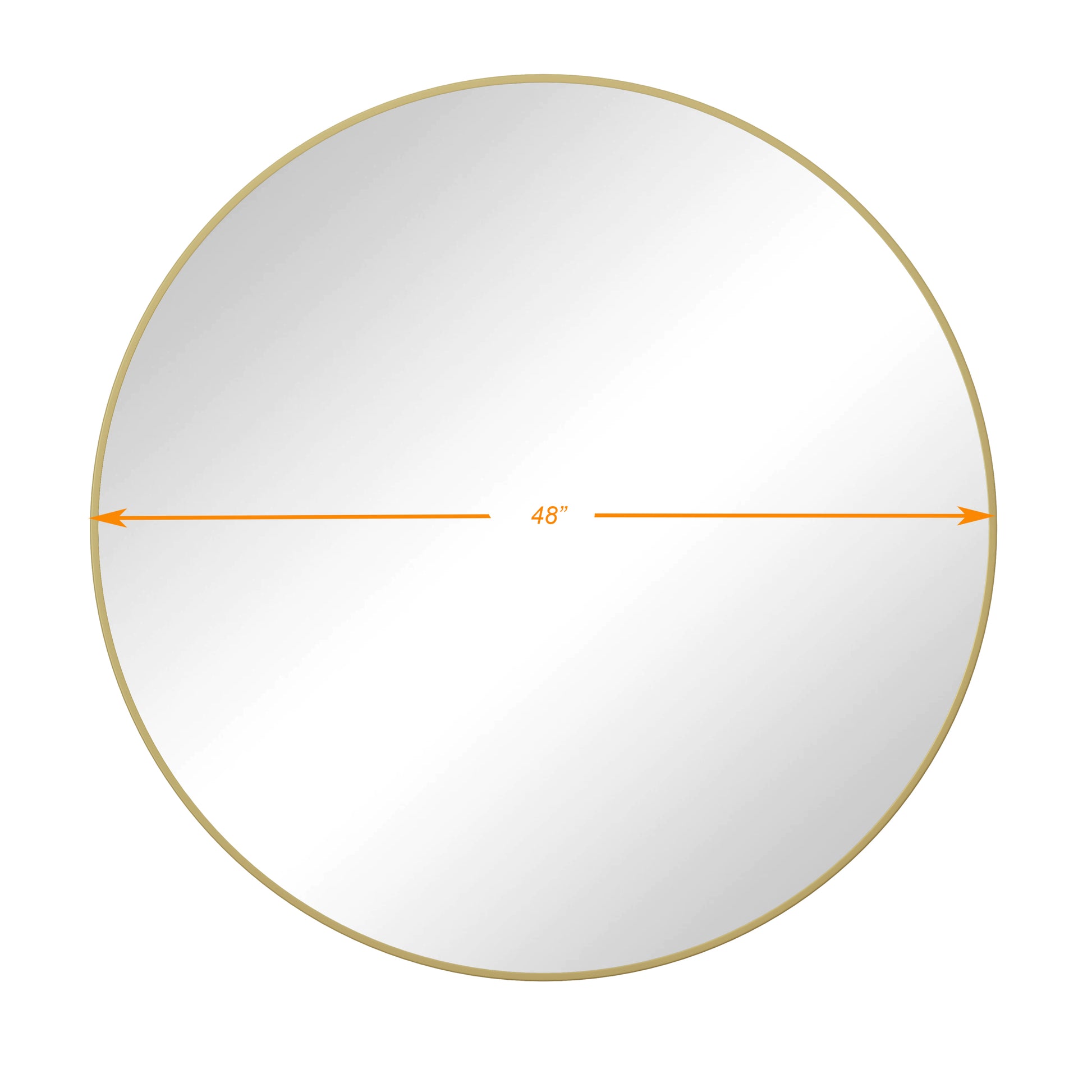 Wall Mirror 48 Inch Oversized Big Size Gold Circular Mirror Metal Framed Mirror Round Vanity Mirror Dressing Mirror, For Bathroom, Living Room, Bedroom Wall Decor Gold Glass Metal