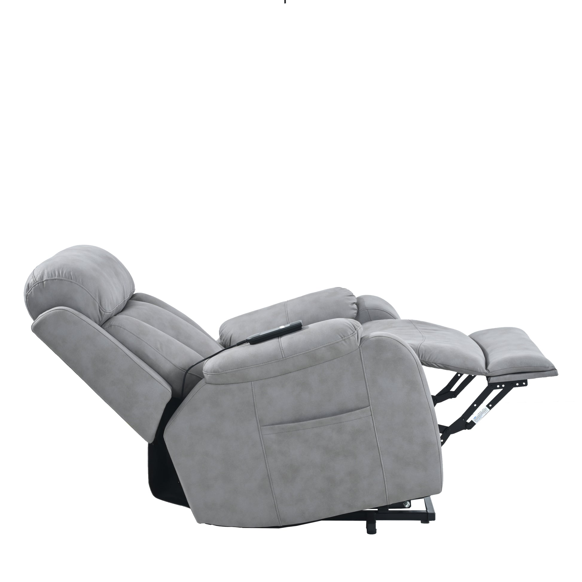 Electric Power Lift Recliner Chair For Elderly, Fabric Recliner Chair For Seniors, Home Theater Seating,Living Room Chair,Side Pocket, Remote Control,Light Gray Light Brown Wood Primary Living Space Heavy Duty Rubberwood Light Gray Polyester Power Remote