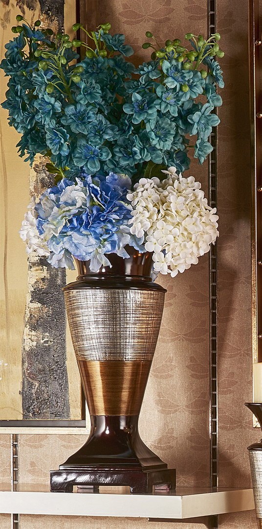 17.5" Tall Polyresin Decorative Vase "Naomi", Egyptian Design Multicolor Polyresin