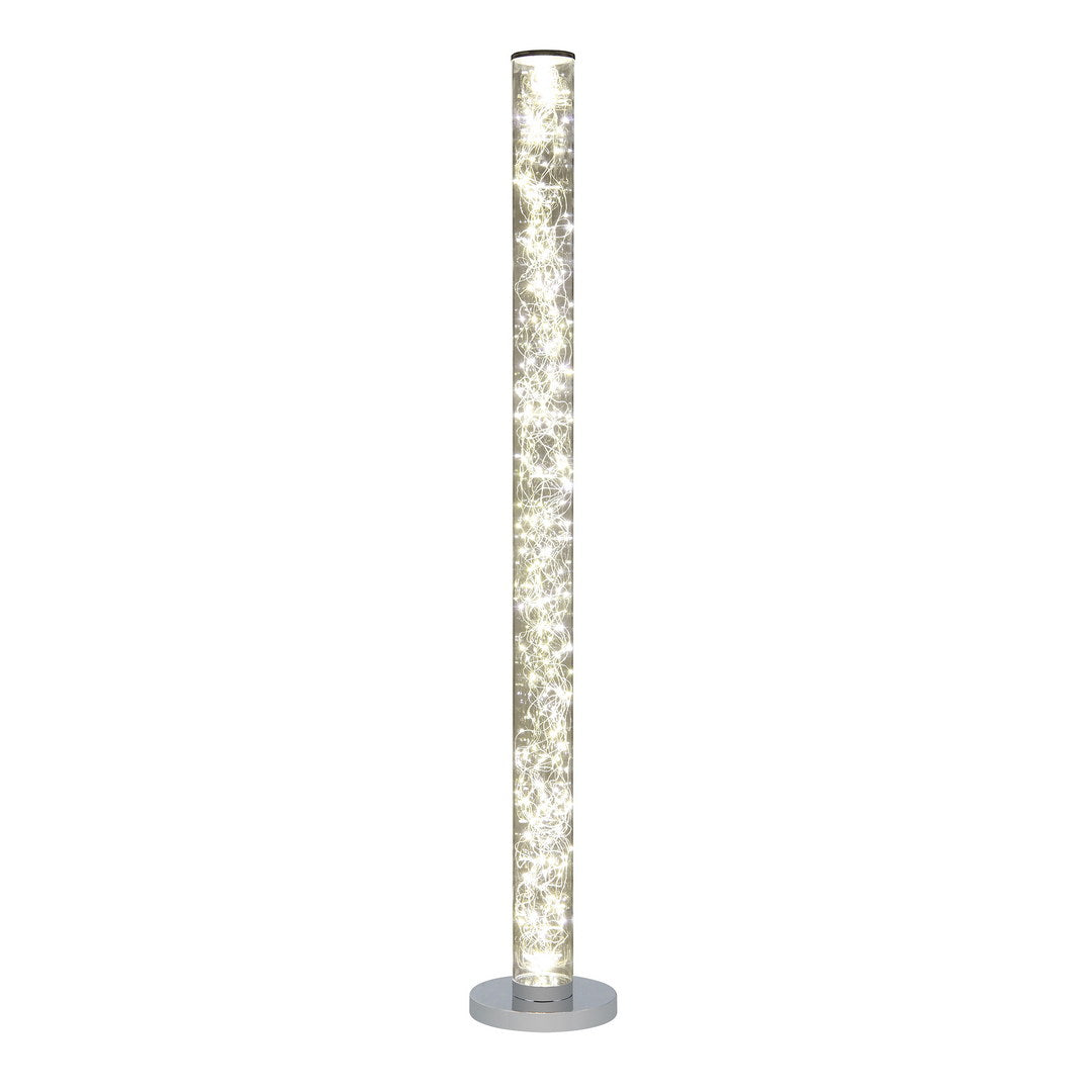 49" Exposed Rope Led Minari Clear Column Floor Lamp White Metal