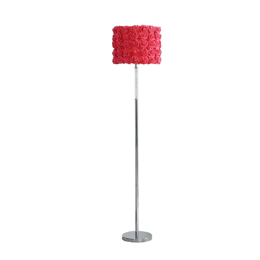 63"In Red Roses In Bloom Acrylic Metal Floor Lamp Multicolor Metal