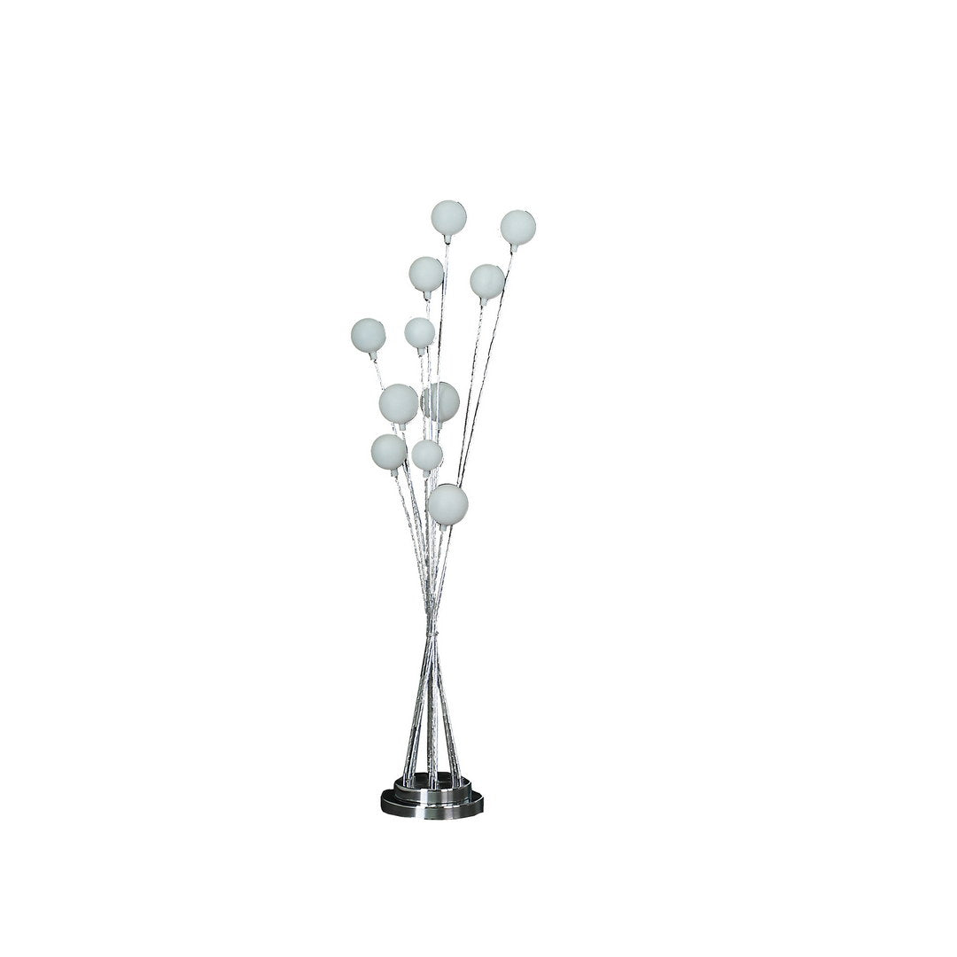 46" In 11 Light Acrylic Globe Aluminun Led Chrysanthe Silver Chrome Metal Floor Lamp Silver Metal