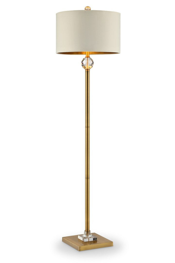 63.25 Inch Perspicio Solid Crystal Orb Gold Column Floor Lamp Multicolor Metal