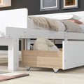 Full Bed With Footboard Bench,2 Drawers,White Full White Wood Bedroom American Design Pine Pine