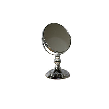 6.5" Diameter Chrome Make Up Mirror, X7 Magnification, Silver Finish Silver Metal
