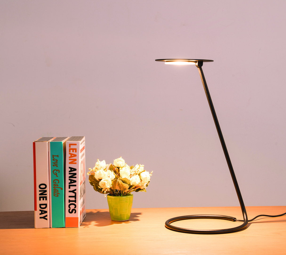 15" Tall "Andi" Adjustable Led Desk Lamp, Satin Black Black Metal