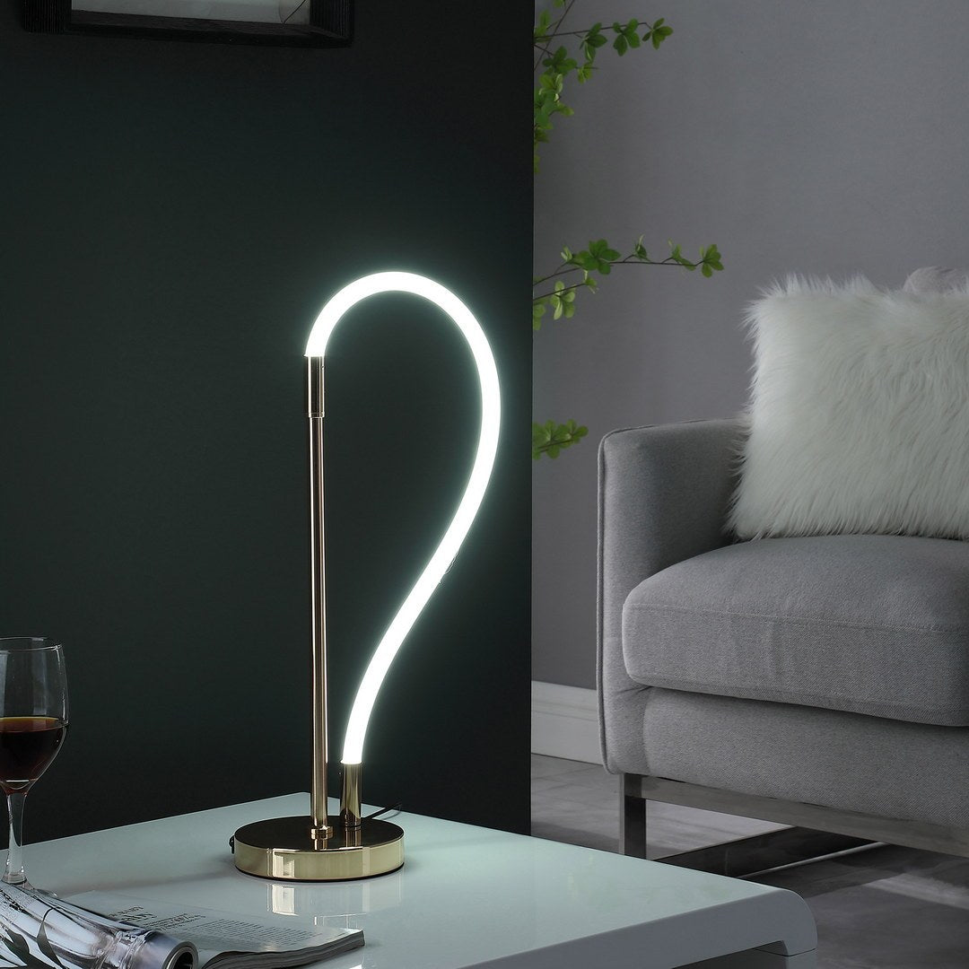 20.5" In Elastilight Led Tube W Magnetic End Contemporary Rose Gold Table Lamp Rose Gold Metal