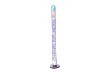 49 Inch Exposed Multi Colored Rope Led Namiri Column Floor Lamp W Wireless Remote Control Silver Metal