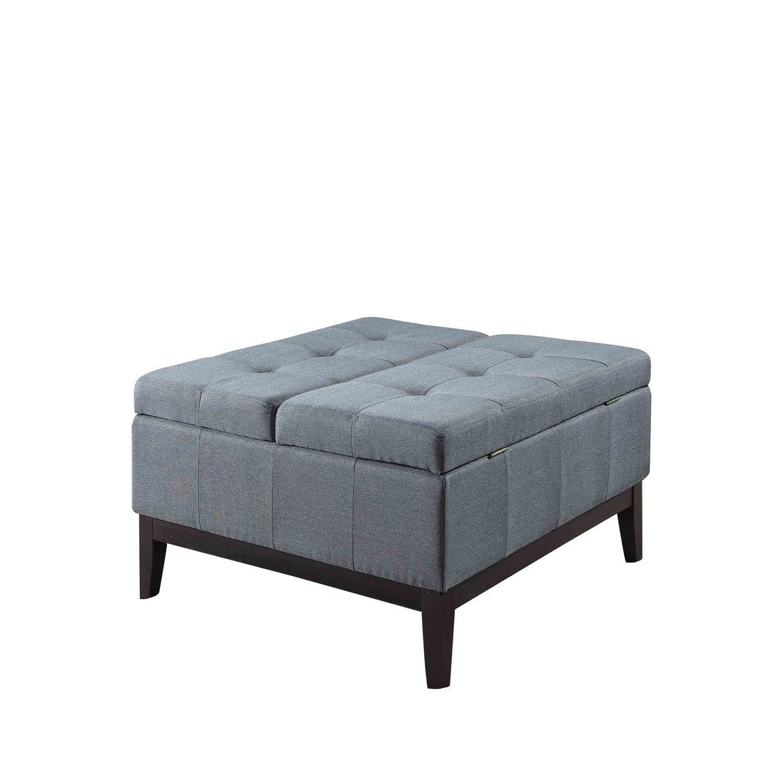 18" Tall Dual Lift Coffee Table With Storage, Blue And Gray Blue Wood