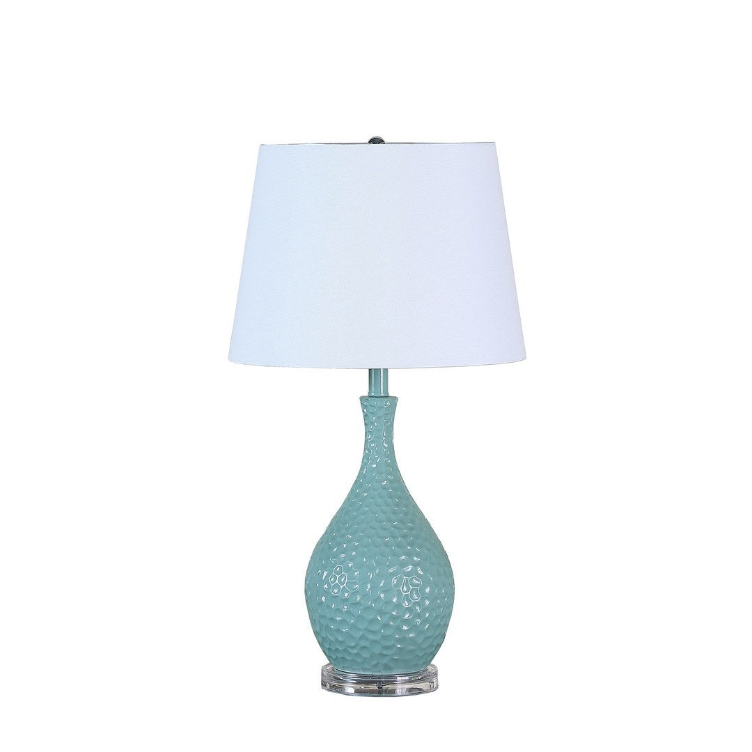 28" Teal Telli Pebble Mid Century Resin Table Lamp Teal Polyresin