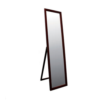 55" Tall Standing Floor Mirror, Walnut Finish, Rectangular Finish Multicolor Wood