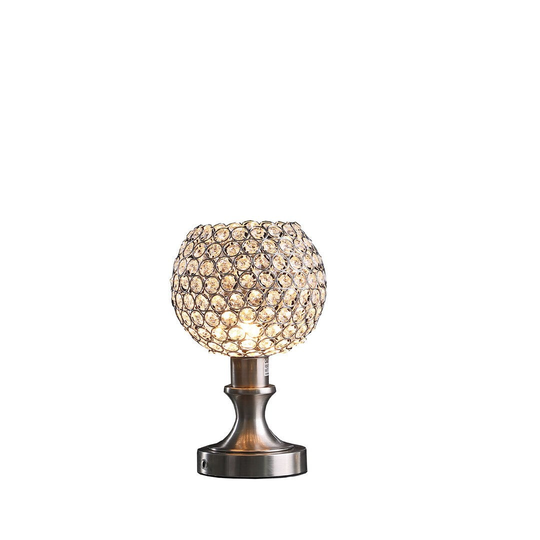 11.5" Crystal Inspired Sequin Elise Up Light Brush Silver Table Lamp Multicolor Metal