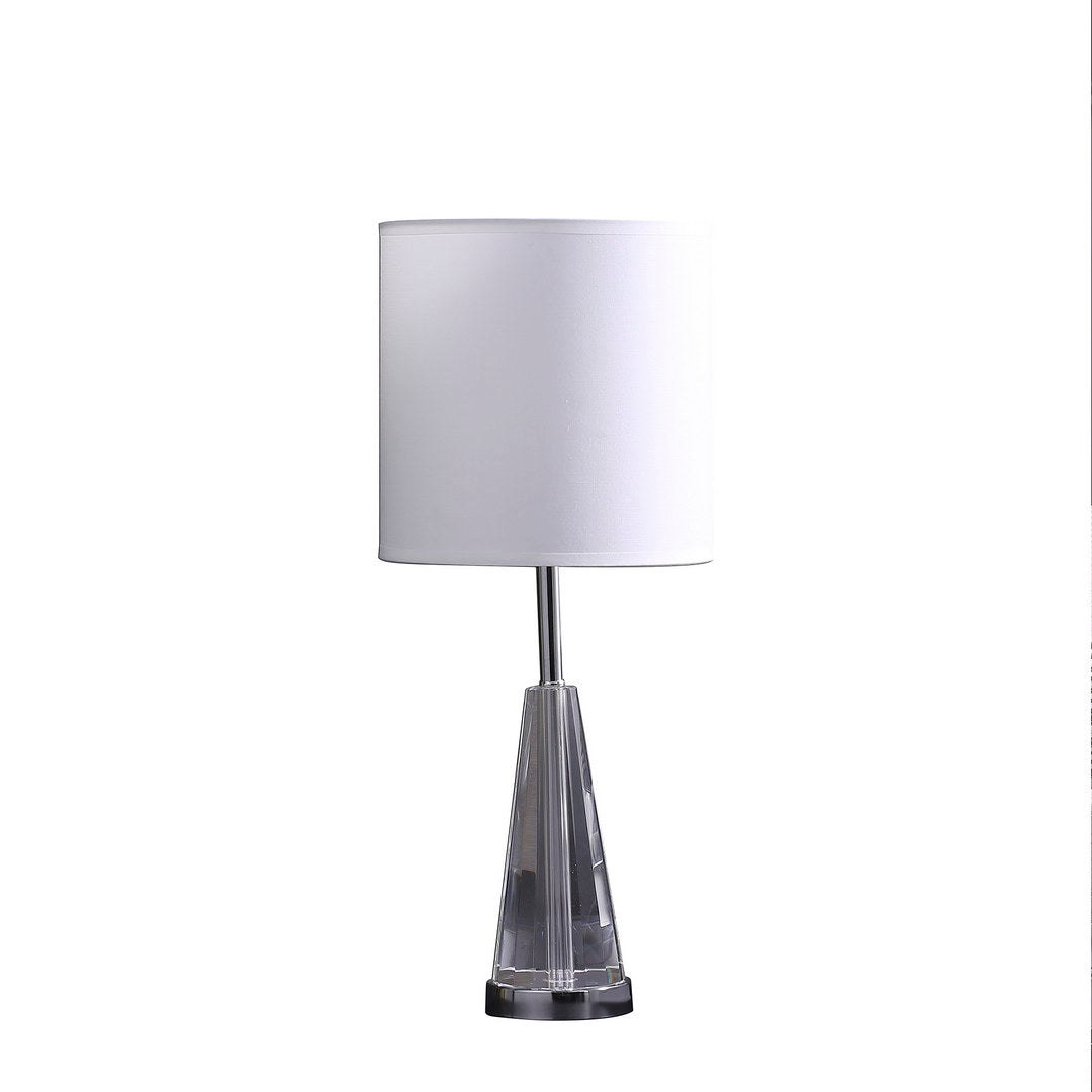 21.5" In Elli Prism Cone Shape Crystal Table Lamp Silver Metal