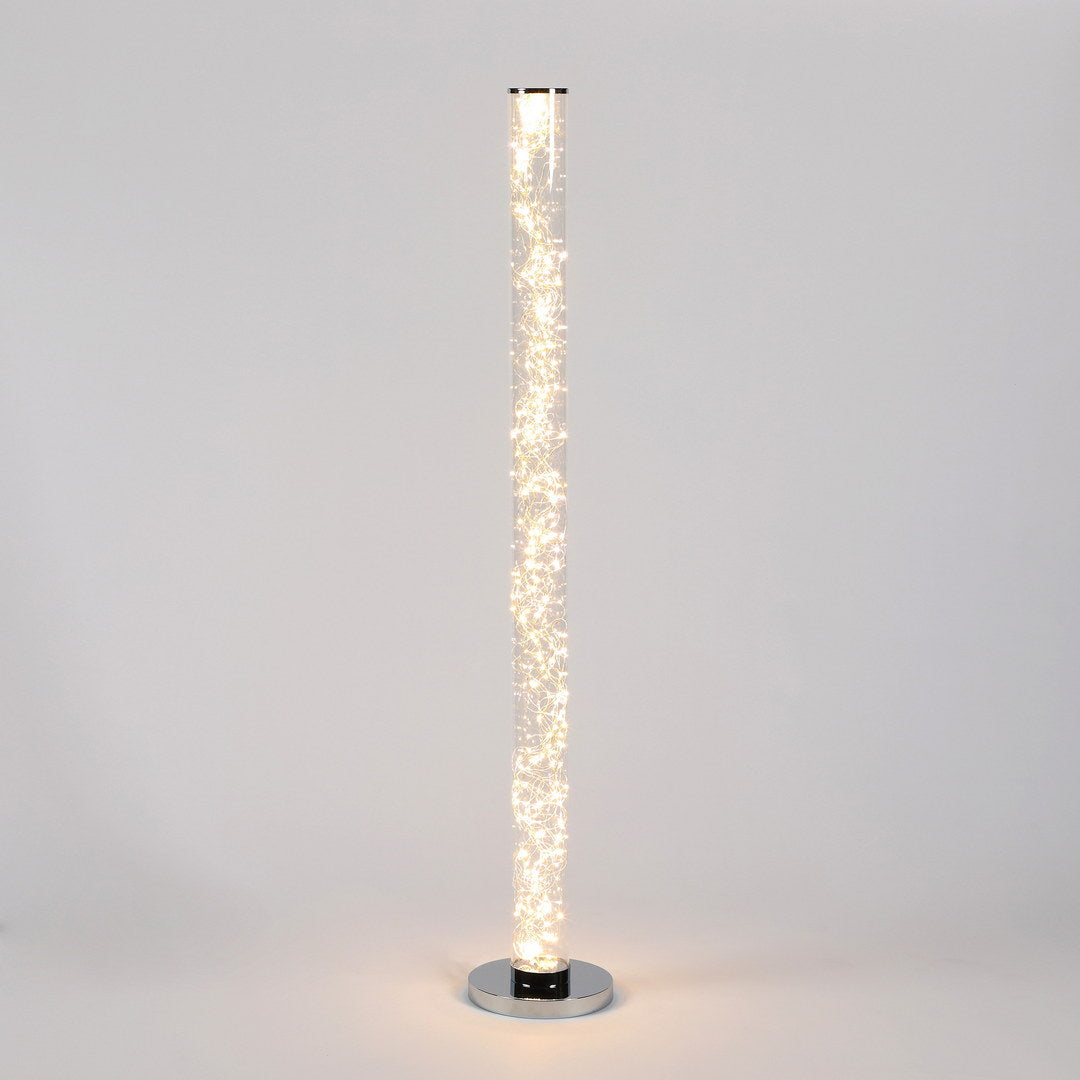 49" Exposed Rope Led Minari Clear Column Floor Lamp White Metal