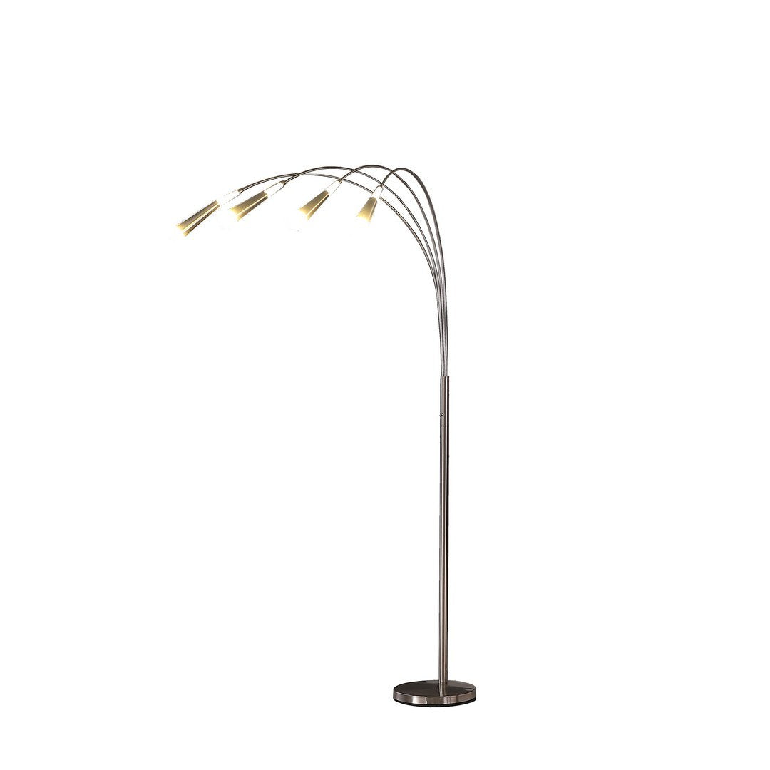 72" Kiery 4 Arm Aluminum Led Arc Floor Lamp Silver Metal