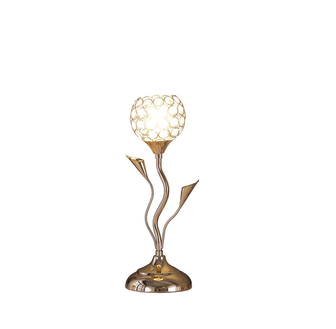 14" Rose Gold Floral Bell Glam Metal Table Lamp Rose Gold Metal