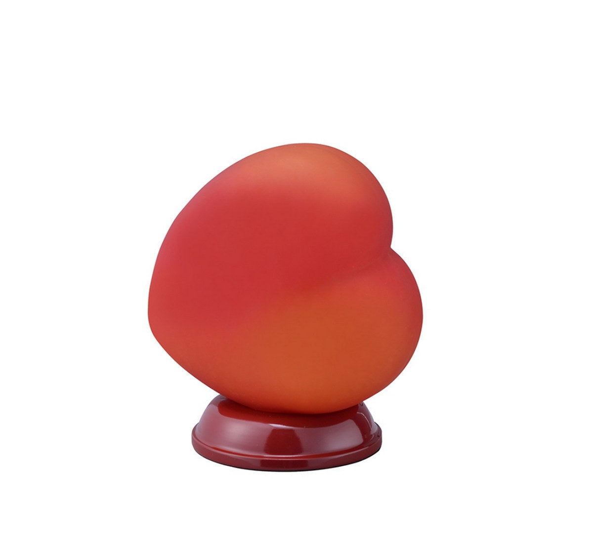 8.4" Tall Table Lamp, Red Heart Design Red Metal