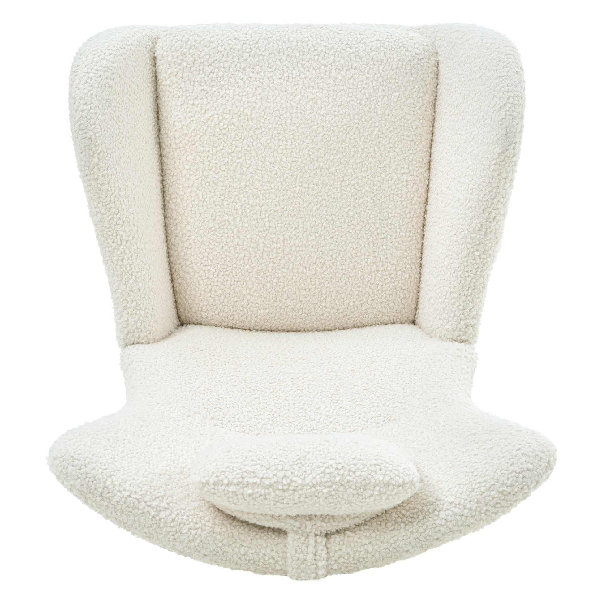 Rocking Chair Nursery, Teddy Upholstered Rocker Glider Chair With High Backrest, Adjustable Headrest & Pocket, Comfy Glider Chair For Nursery, Bedroom, Living Room, Offices, Rubber Wood, White White Polyester