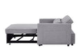 Modern Linen Convertible Loveseat Sleeper Sofa Couch With Adjustable Backrest, 2 Seater Sofa With Pull Out Bed With 2 Lumbar Pillows For Small Living Room & Apartment Grey Polyester