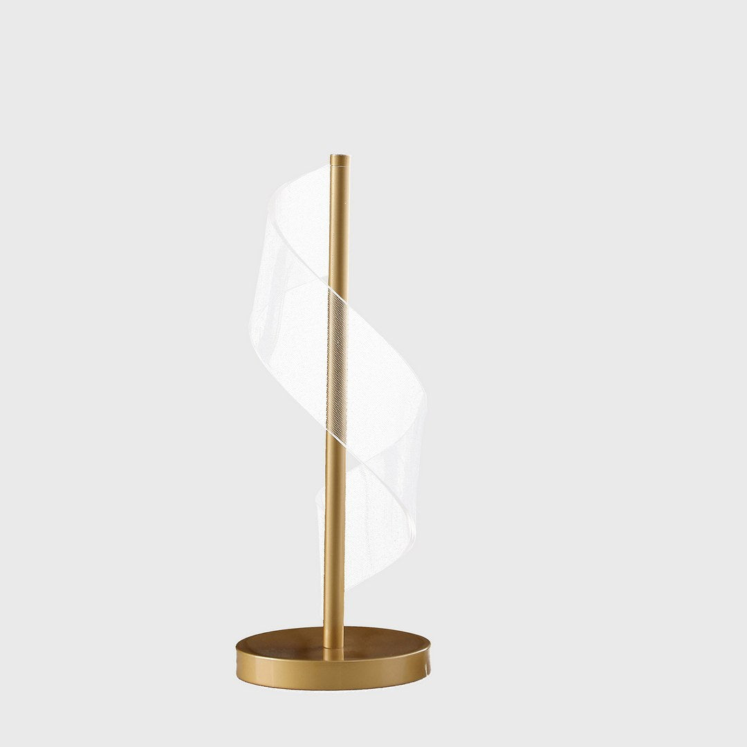 18.75" In Dinamo Modern "S" Wave Swirl Acrylic Led Brushed Gold Table Lamp Multicolor Metal