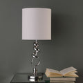 21.5 Inch Milo Abstract Brushed Silver Metal Table Lamp Multicolor Metal