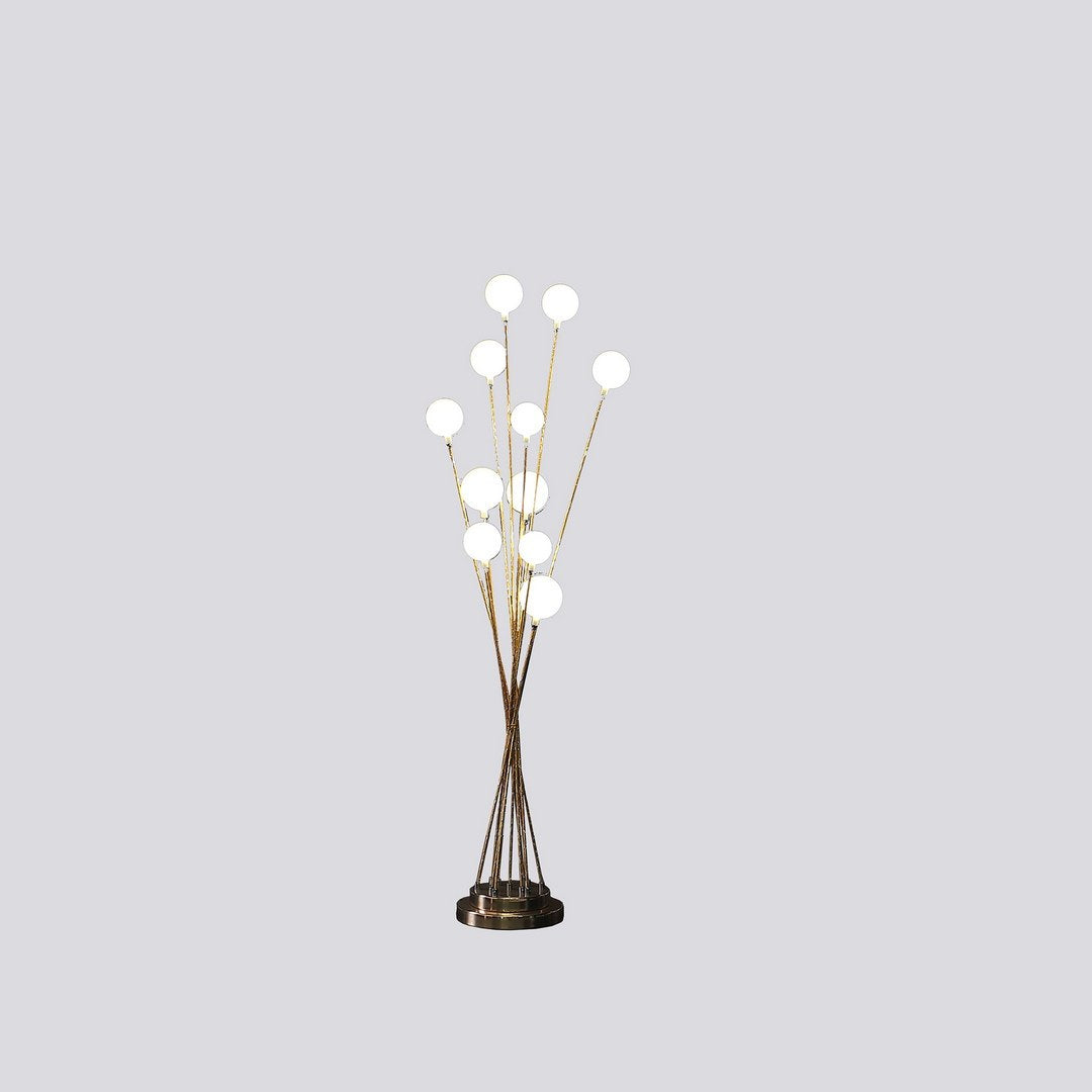 46" In 11 Light Acrylic Globe Aluminun Led Chrysanthe Yellow Gold Metal Floor Lamp Yellow Metal