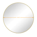 Wall Mirror 39 Inch Gold Circular Mirror Metal Framed Mirror Round Vanity Mirror Dressing Mirror, For Bathroom, Living Room, Bedroom Wall Decor Gold Glass