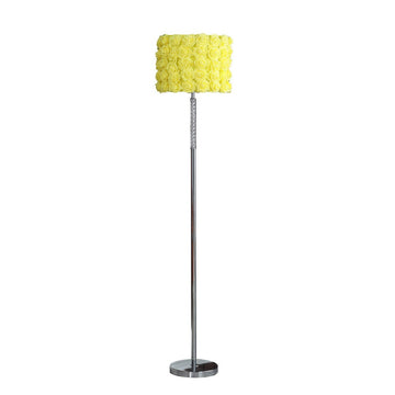 63"In Yellow Roses In Bloom Acrylic Metal Floor Lamp Multicolor Metal