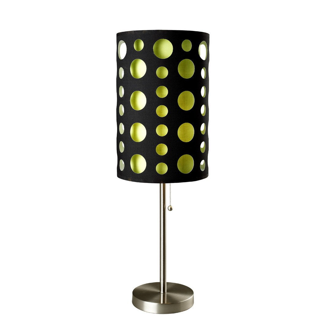 33" Tall Metal Table Lamp, Retro Design With Black And Green Shade Multicolor Metal