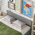 Full Bed With Footboard Bench,Grey Full Grey Wood Bedroom American Design Pine Pine