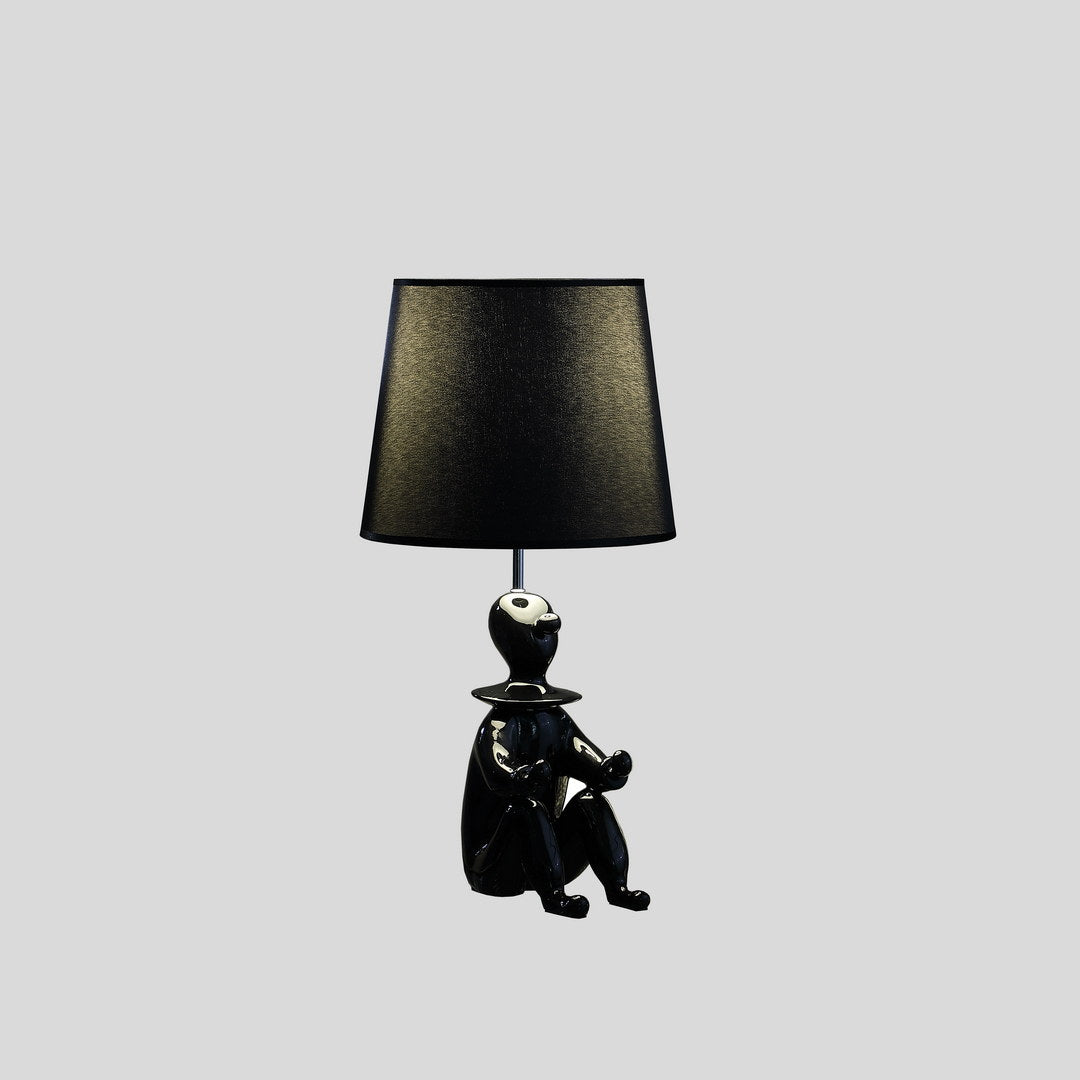 21.25" Black Modern Clown Phone Holder Resin Table Lamp Black Polyresin