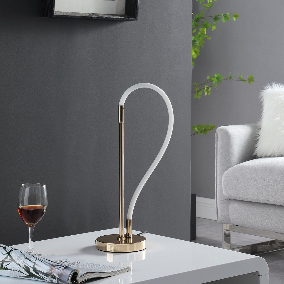 20.5" In Elastilight Led Tube W Magnetic End Contemporary Rose Gold Table Lamp Rose Gold Metal