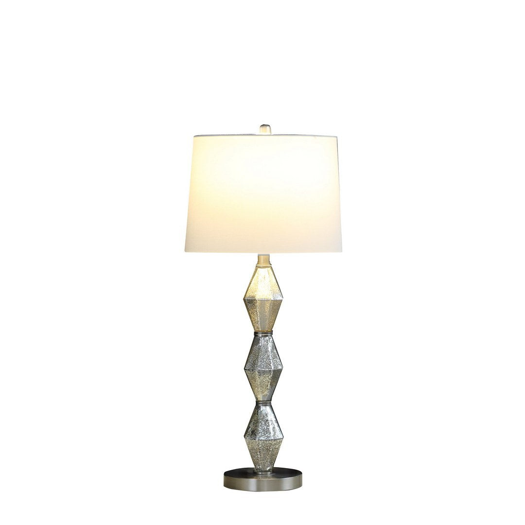 29.5" In Emil Moderne Geometric Glass Brushed Silver Table Lamp Multicolor Metal