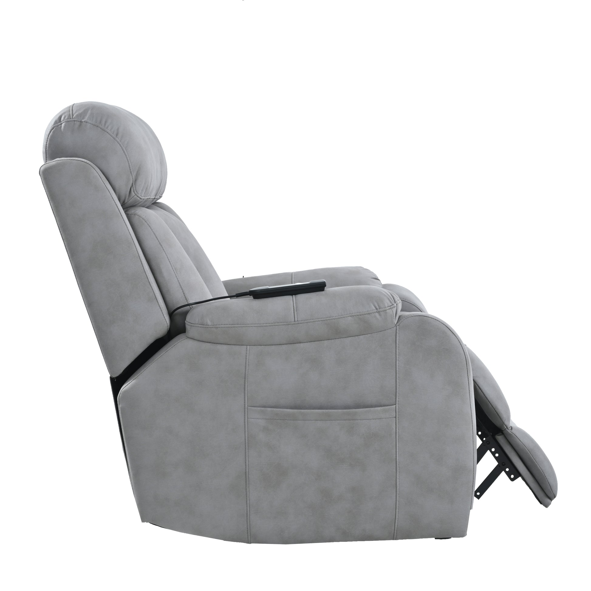 Electric Power Lift Recliner Chair For Elderly, Fabric Recliner Chair For Seniors, Home Theater Seating,Living Room Chair,Side Pocket, Remote Control,Light Gray Light Brown Wood Primary Living Space Heavy Duty Rubberwood Light Gray Polyester Power Remote