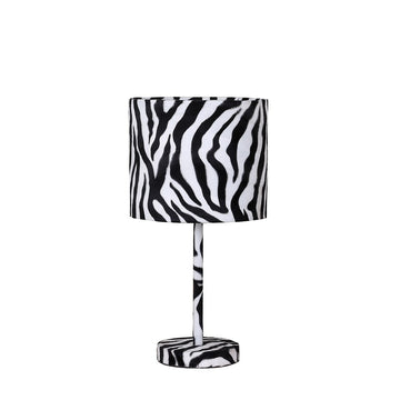 19.25" Faux Suede Zebra Metal Table Lamp Multicolor Metal